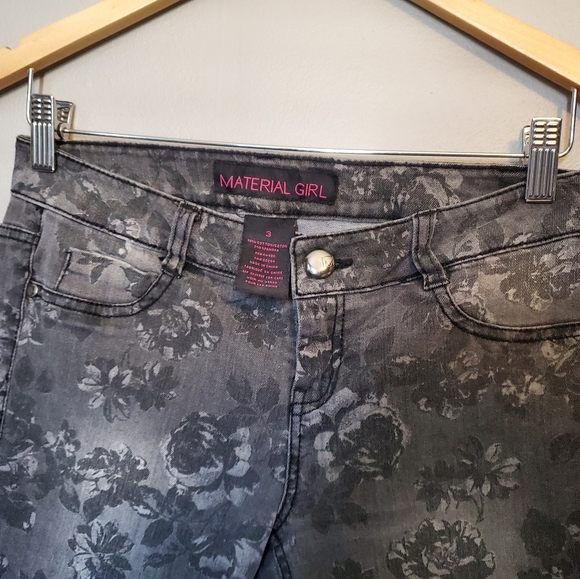 Material Girl Floral Print Grey Skinny Jeans - Size 3 - Picture 2 of 8